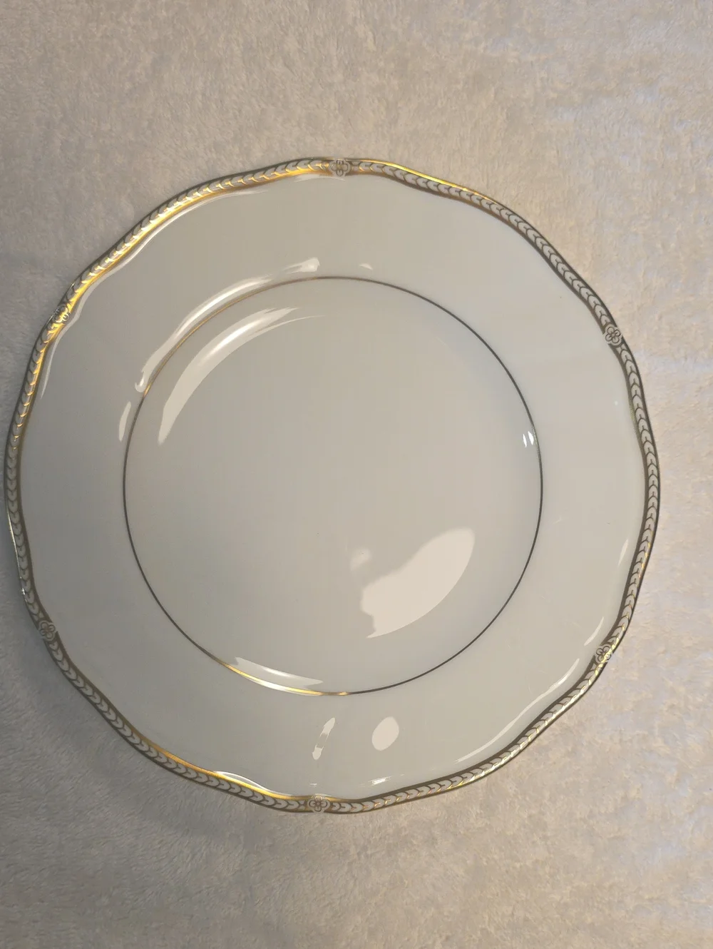 Wedgwood Bone China Gold-Trim White Porcelain Salad Plate 2 Available